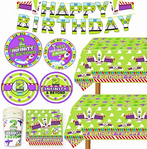 METIXOZE 3pcs Buzz Birthday Tablecloths