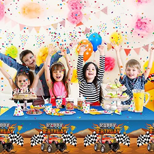 Monster Truck Tablecloth Set 3 Pieces Birthday Party Decorations