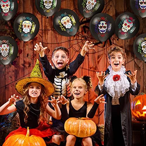 50 Piece Skull Balloons Halloween Day of the Dead Decorations