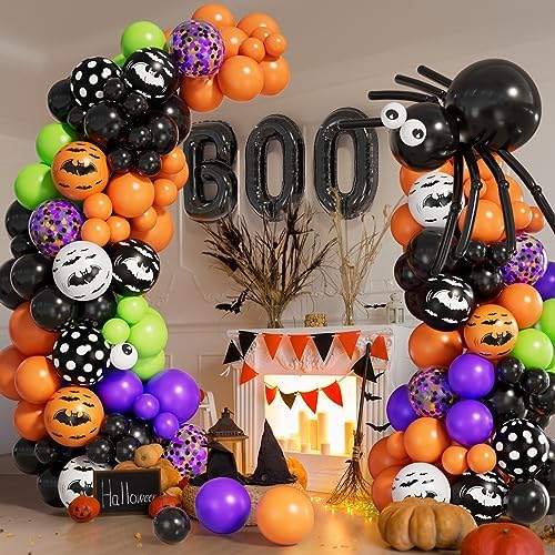 Halloween Balloon Garland Arch Kit with BOO Foil Balloons