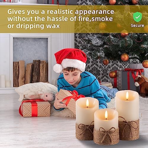 Flameless Candles Set with Remote Control and Timer 4 5 6 Pack of 3
