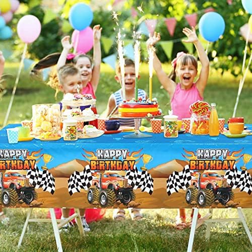 Monster Truck Tablecloth Set 3 Pieces Birthday Party Decorations
