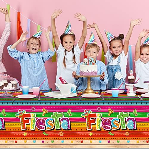 Jectivs 3 Piece Mexican Fiesta Tablecloth Decorations