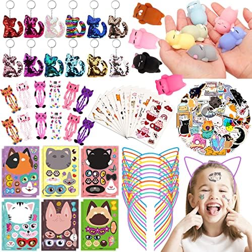 122Pcs Cat Party Favors for Kids - Birthday Supplies