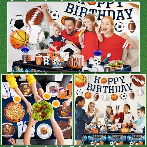 Sports Birthday Party Decorations Serve 24 Set