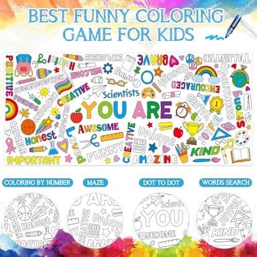 Zachely Motivational Coloring Poster for Kids 30x72 Inch
