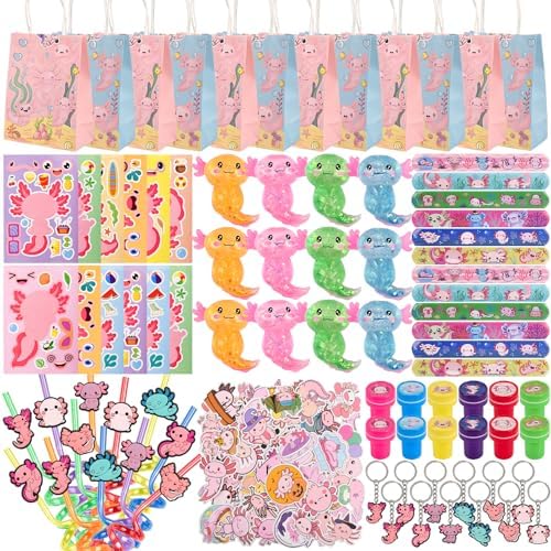 LiYiQ 134 Pcs Axolotl Party Favors Set