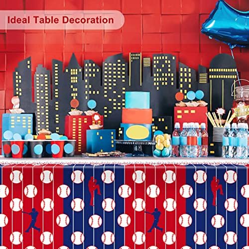 Durony 2 Piece Baseball Tablecloth Waterproof Party Decorations