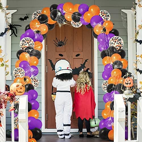 Halloween Balloon Decor Kit 124 Pcs Spider Web Garland Arch Set