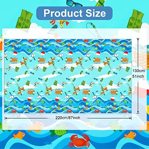 3 Pack Gone Fishing Tablecloths for Fishing Themed Birthday Party