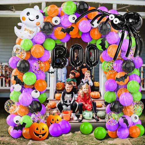 114 Pcs Halloween Balloons Garland Kit