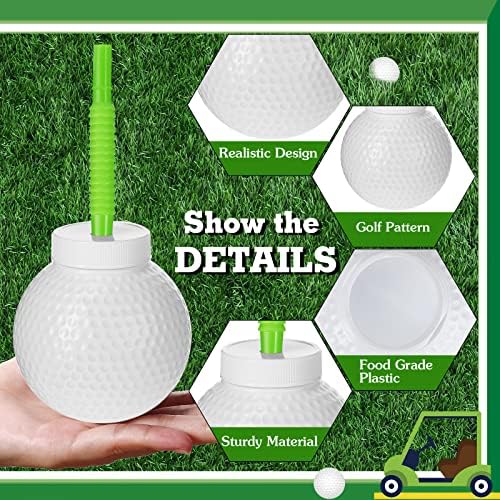 Sumind 24 Piece Golf Ball Cups with Straws and Lids