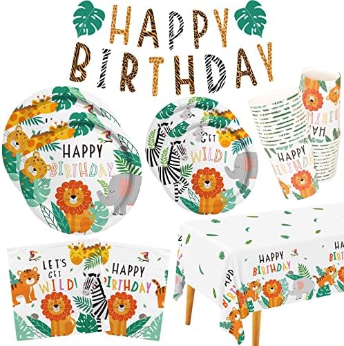 Gatherfun Safari Birthday Party Tableware Set 25