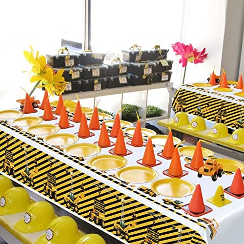 4 Pack Construction Themed Birthday Tablecloths