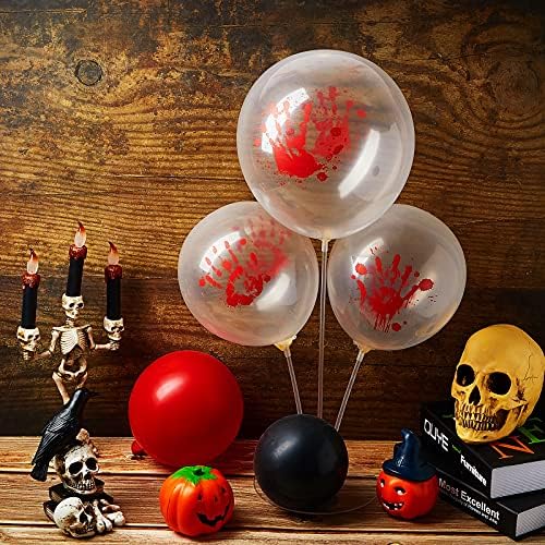 Zhanmai 60 Halloween Balloons Blood Handprint Set for Party Decorations