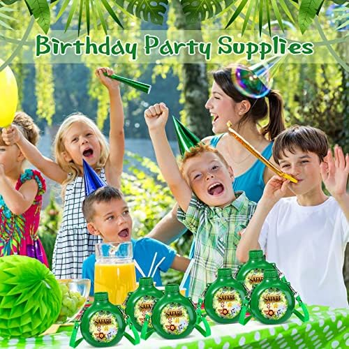 Eaasty 12 Set Jungle Safari Kids Water Bottles with Straps
