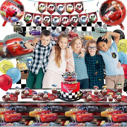 Kids Cartoon Birthday Party Decorations Set for 10 Guests