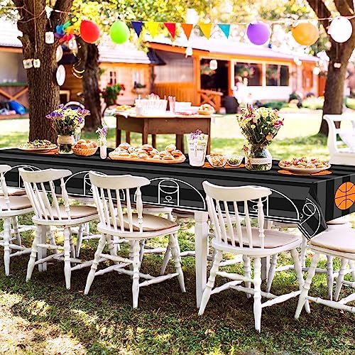 Mixweer 4 Pcs Basketball Party Tablecloth 54x108 Inch