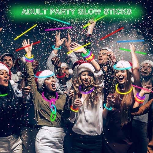 Ultra Bright Christmas Glow Sticks 500 Pack with Connectors