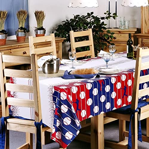 Durony 2 Piece Baseball Tablecloth Waterproof Party Decorations