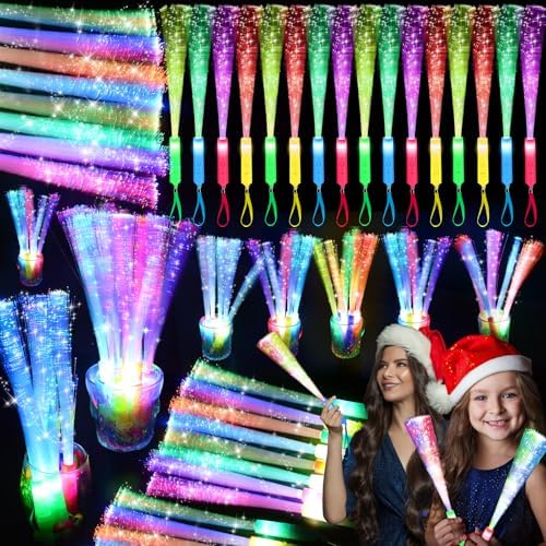 120PCS Glow Fiber Optic Sticks LED Light Wands