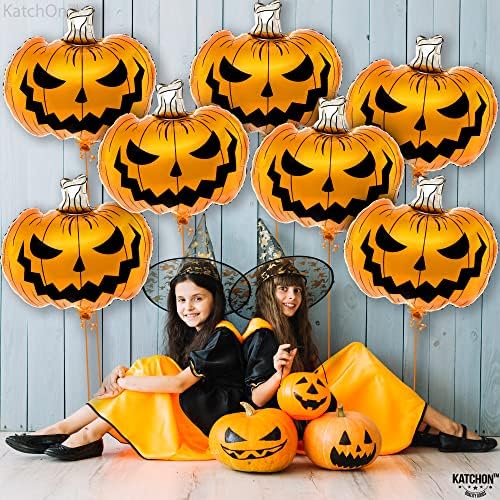 KatchOn Scary Halloween Pumpkin Balloons - 30 Inch Set
