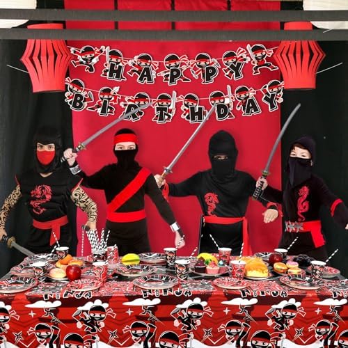 Lilwemen Ninja Birthday Party Decorations Set Serves 20
