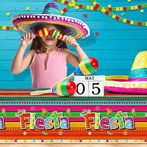 Jectivs 3 Piece Mexican Fiesta Tablecloth Decorations