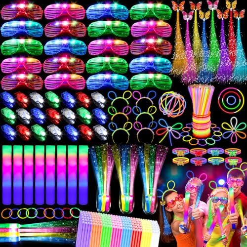 298PCS Glow in the Dark Party Supplies Kit