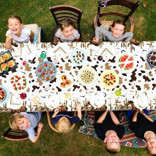 PHOGARY 3 Piece Cowboy Tablecloth Western Party Decorations