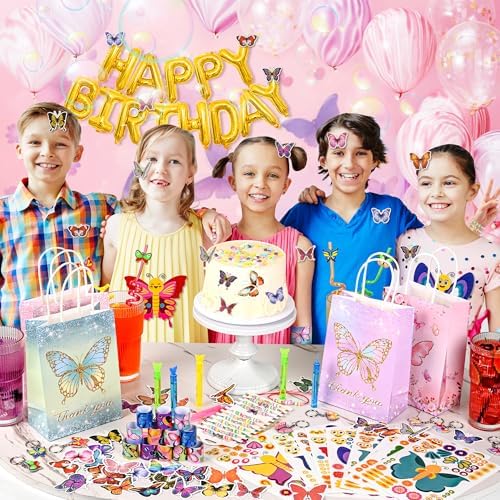 LiYiQ 122 Pcs Butterfly Party Supplies Set