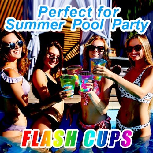 40 Pcs Glowing Beach Party Cups with LED Lights