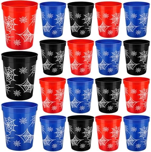 24 Pcs Spider Web Reusable Cups for Parties