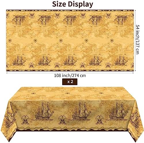 Durony 2 Pack Pirate Party Tablecloth