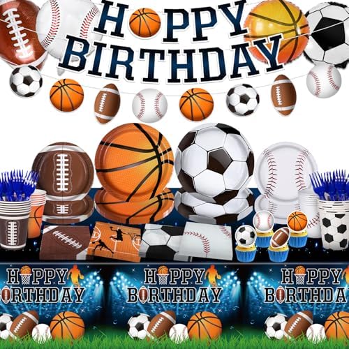 Sports Birthday Party Decorations Serve 24 Set