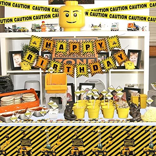 4 Pack Construction Themed Birthday Tablecloths