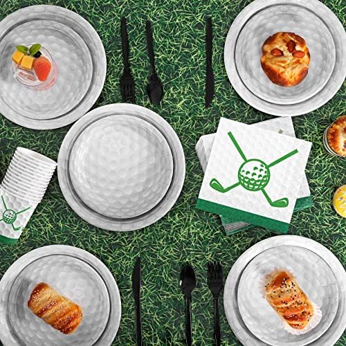 Durony 169-Piece Golf Party Set - Disposable Tableware and Tablecloth