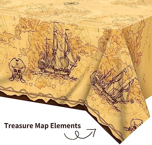 Durony 2 Pack Pirate Party Tablecloth