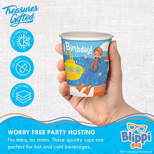 Treasures Gifted Blippi Themed 9oz Paper Cups - 16 Count