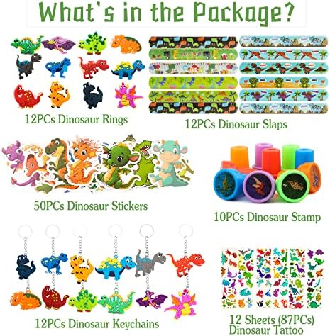 108Pcs Dinosaur Party Favors for Kids Birthday Supplies