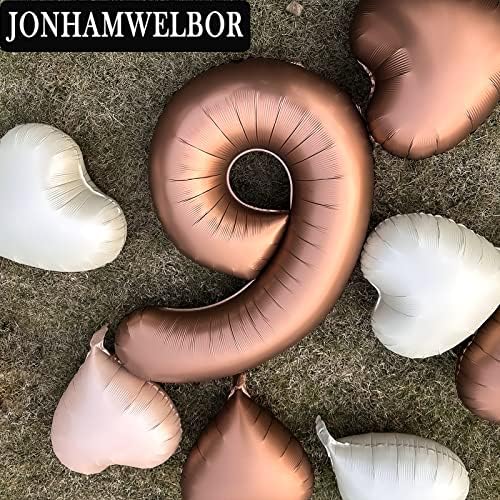 Jonhamwelbor 40 Inch Coffee Brown Number 9 Balloon Set