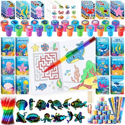 BenLouis 192Pcs Ocean Animals Party Favor Set