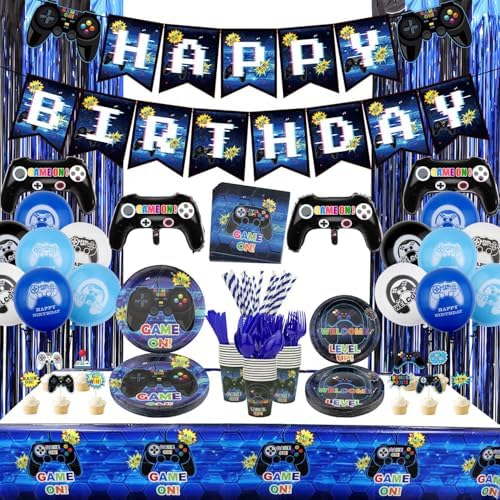 Hegbolke Video Game Party Supplies Set for 20 Guests
