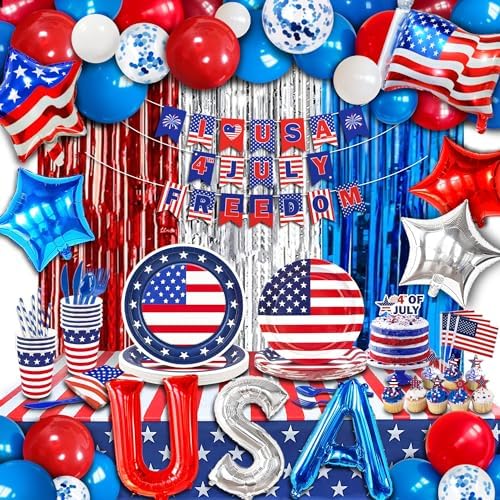 Party Spot 4th of July Decorations 272 pcs