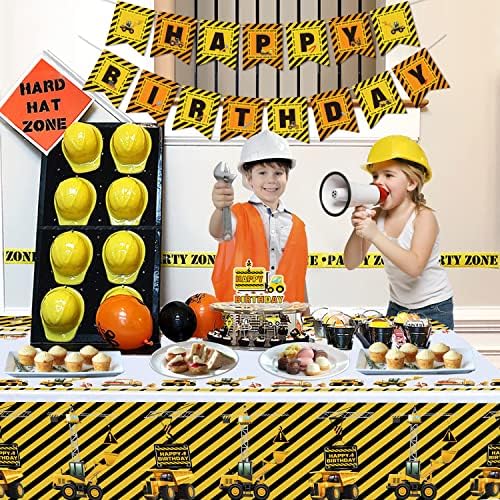 4 Pack Construction Themed Birthday Tablecloths