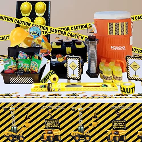 4 Pack Construction Themed Birthday Tablecloths
