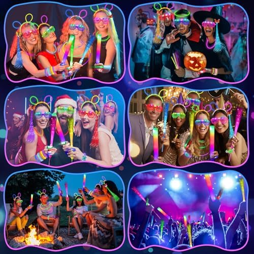 298PCS Glow in the Dark Party Supplies Kit
