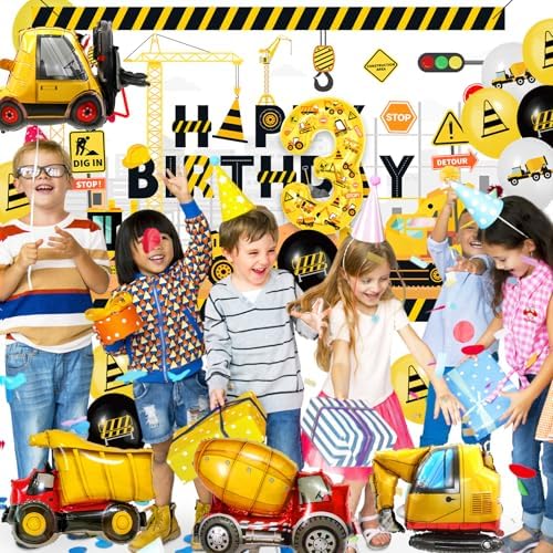 Construction Birthday Decorations 143 PCS Party Supplies