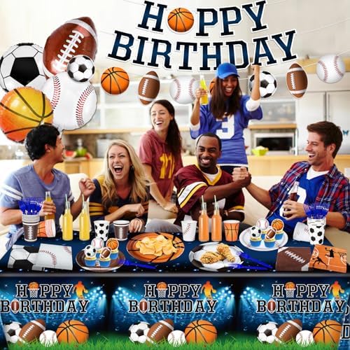 Sports Birthday Party Decorations Serve 24 Set