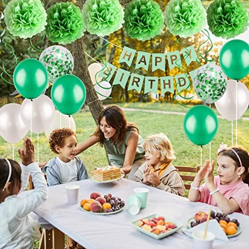 Green Birthday Decorations Kit - Happy Birthday Balloons and Party Supplies